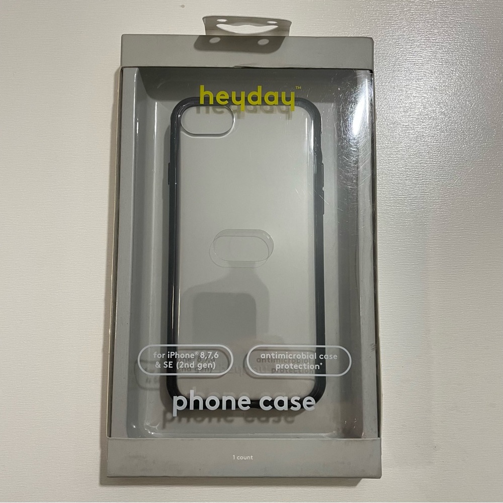 Heyday iPhone 8, 7, 6 Clear Case with Black Bumper